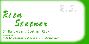 rita stetner business card